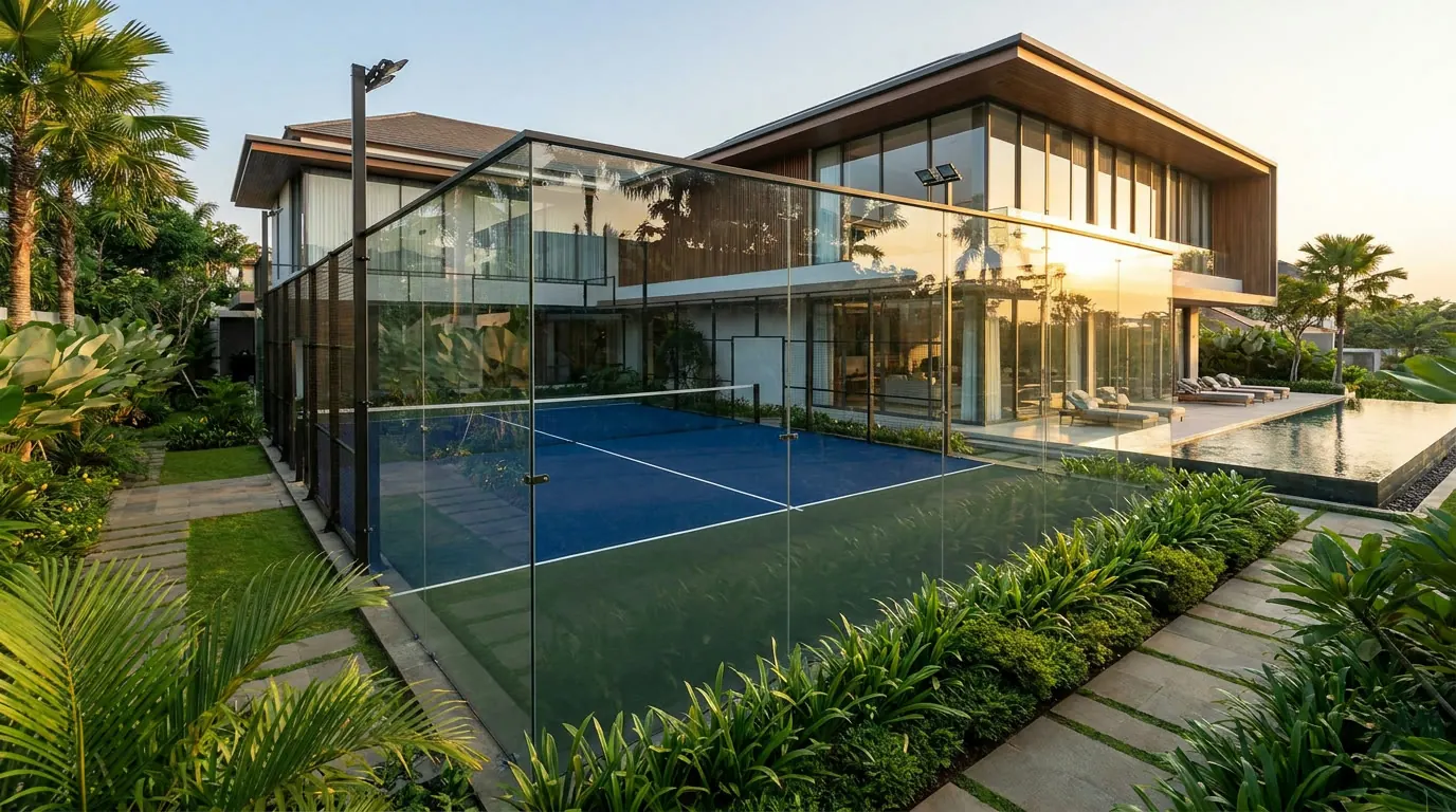 Pembuatan lapangan padel pribadi di Medan
